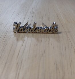 Stoffenschuur selectie Label metaal handmade zilver  per stuk