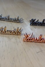 Label metaal handmade zilver  per stuk