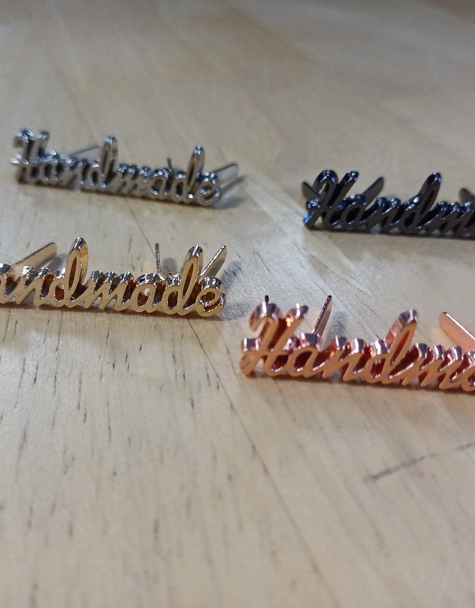 Label metaal handmade zilver  per stuk