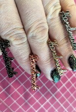 Label metaal handmade zilver  per stuk