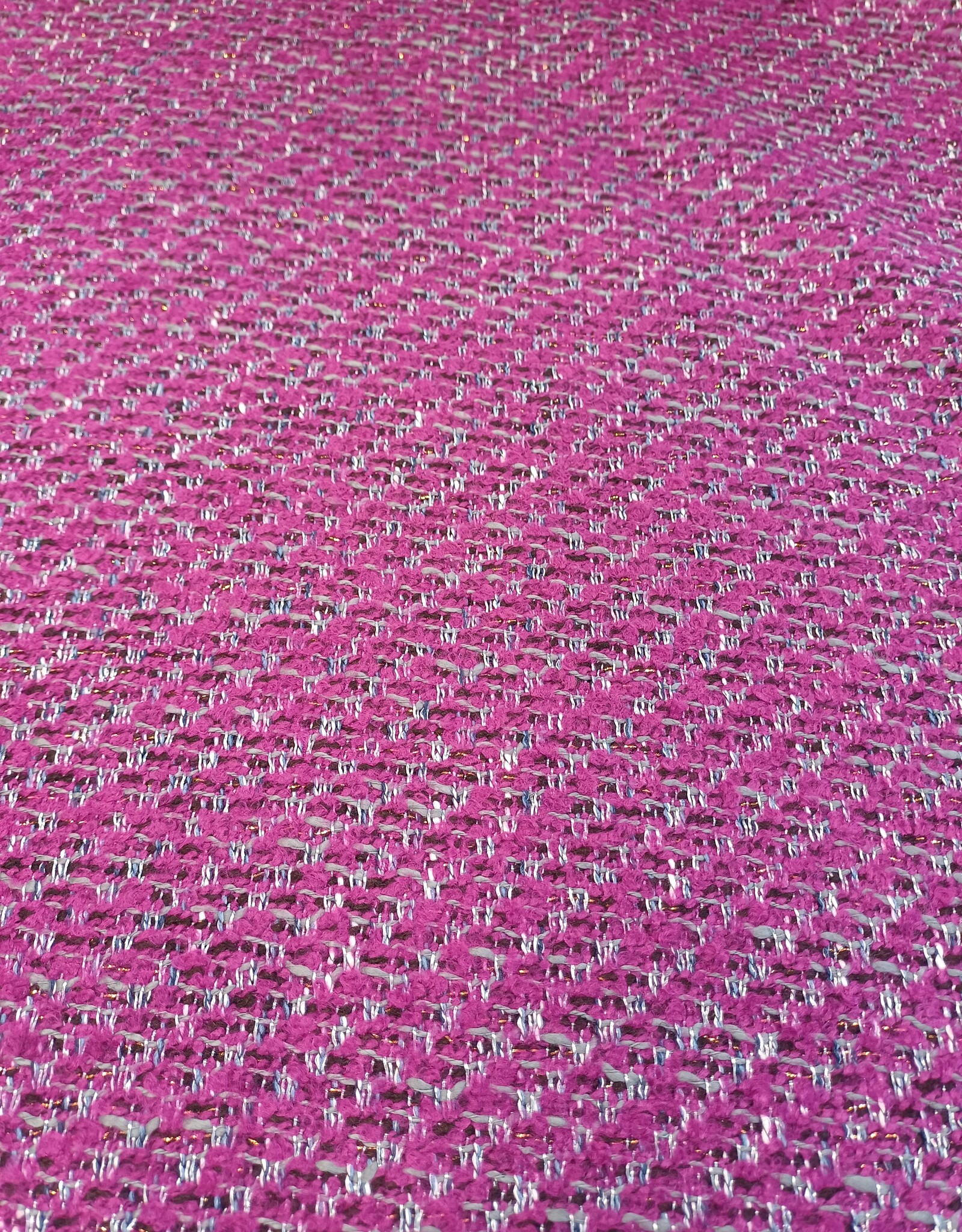 Chanel wol lurex zilver fuchsia