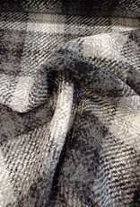 Mantelstof  Wol  Alpaca ruiten zwart grijs wit Mantelstof  Wol  Alpaca ruiten zwart grijs wit