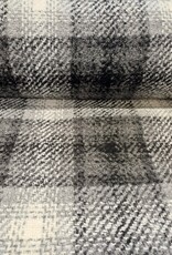 Mantelstof  Wol  Alpaca ruiten zwart grijs wit Mantelstof  Wol  Alpaca ruiten zwart grijs wit