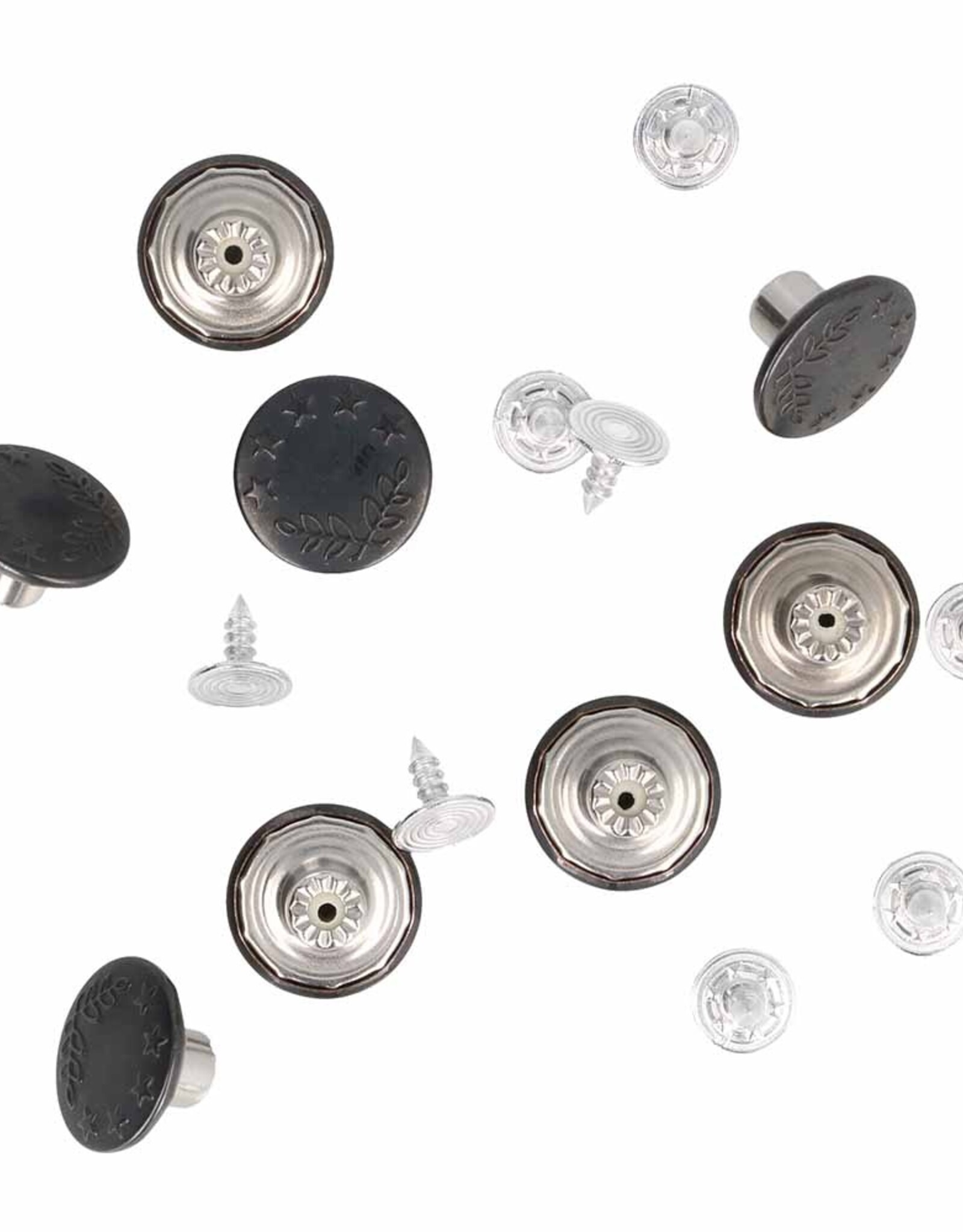 Milward Jeansknopen  zwart 16mm per 8 stuks