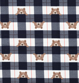 Flannel Navy  ruit beertjes