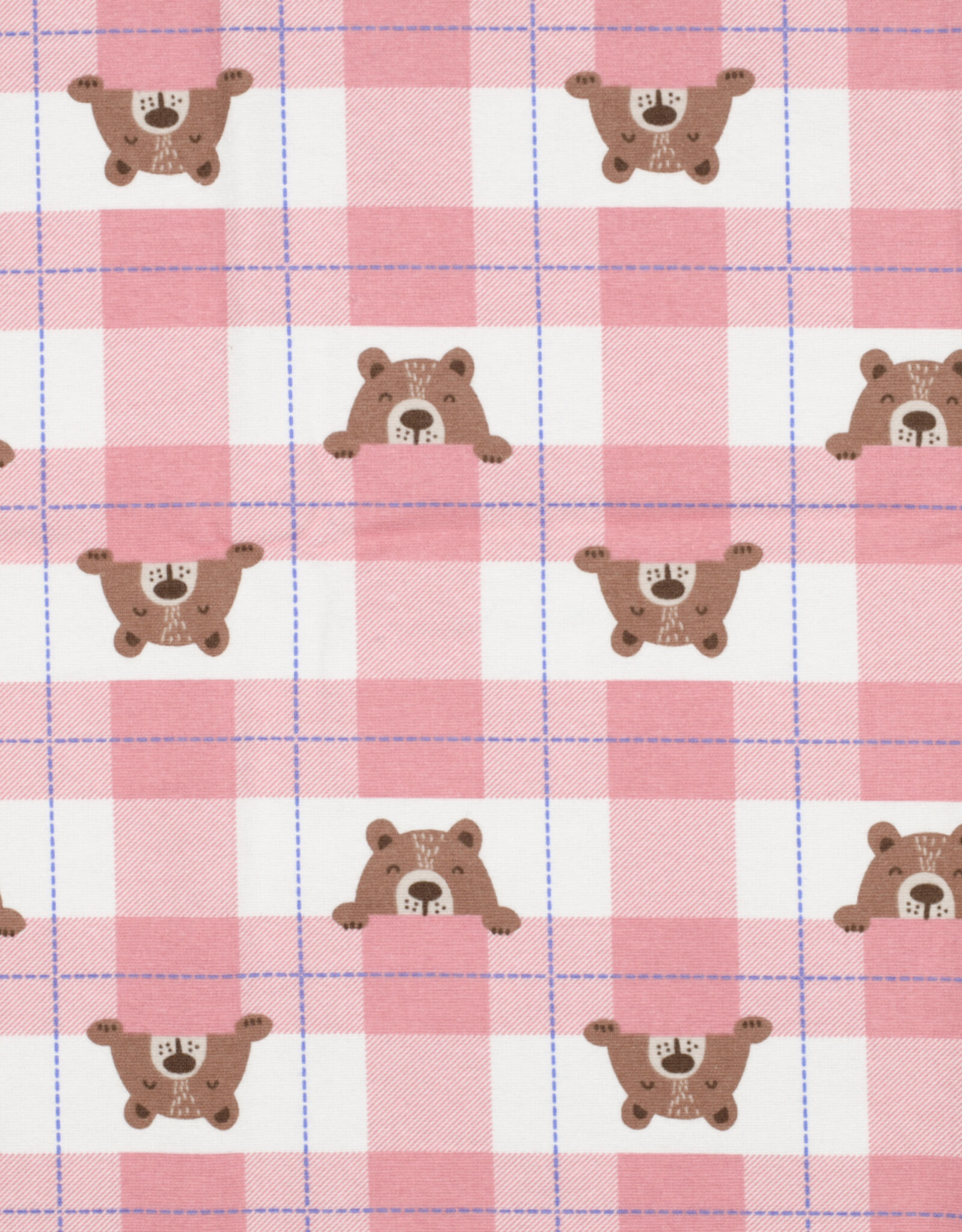 Flannel Roze ruit beertjes