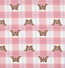 Flannel Roze ruit beertjes