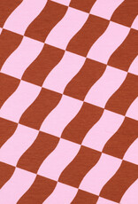 Soft sweat check roze- bruin