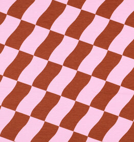 Soft sweat check roze- bruin