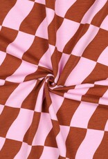 Soft sweat check roze- bruin