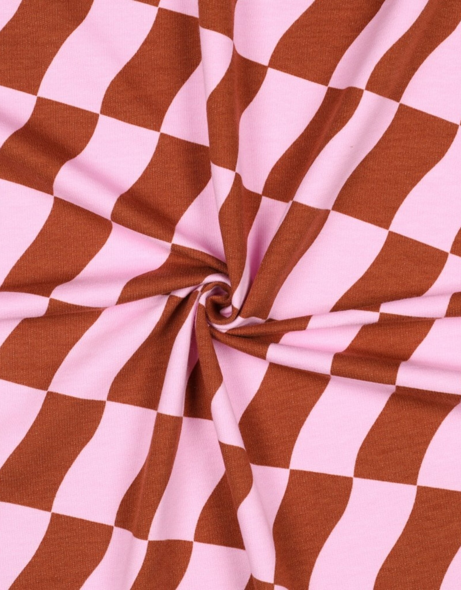 Soft sweat check roze- bruin