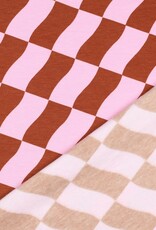 Soft sweat check roze- bruin