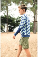 Soft sweat check blauw - mint