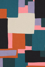 Canvas abstract petrol purple