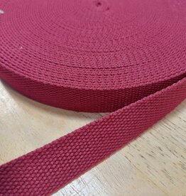 Tassenband katoen 25mm bordeau - rood