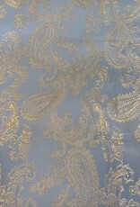 Voering bedrukt paisley sky blue, gold