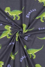 Jersey dinosaurus roarrr melange indigo