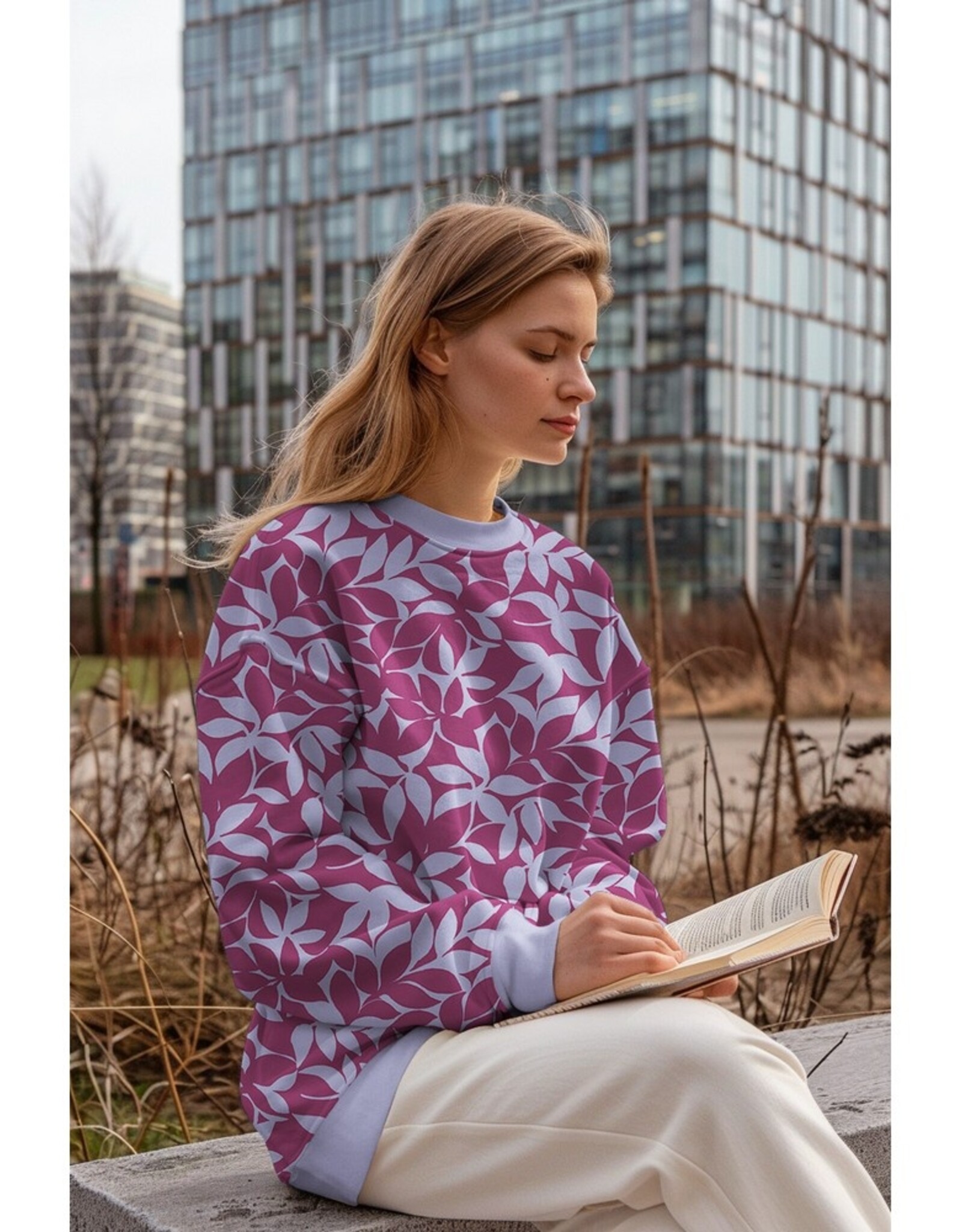 Soft sweat leaves lila, purple