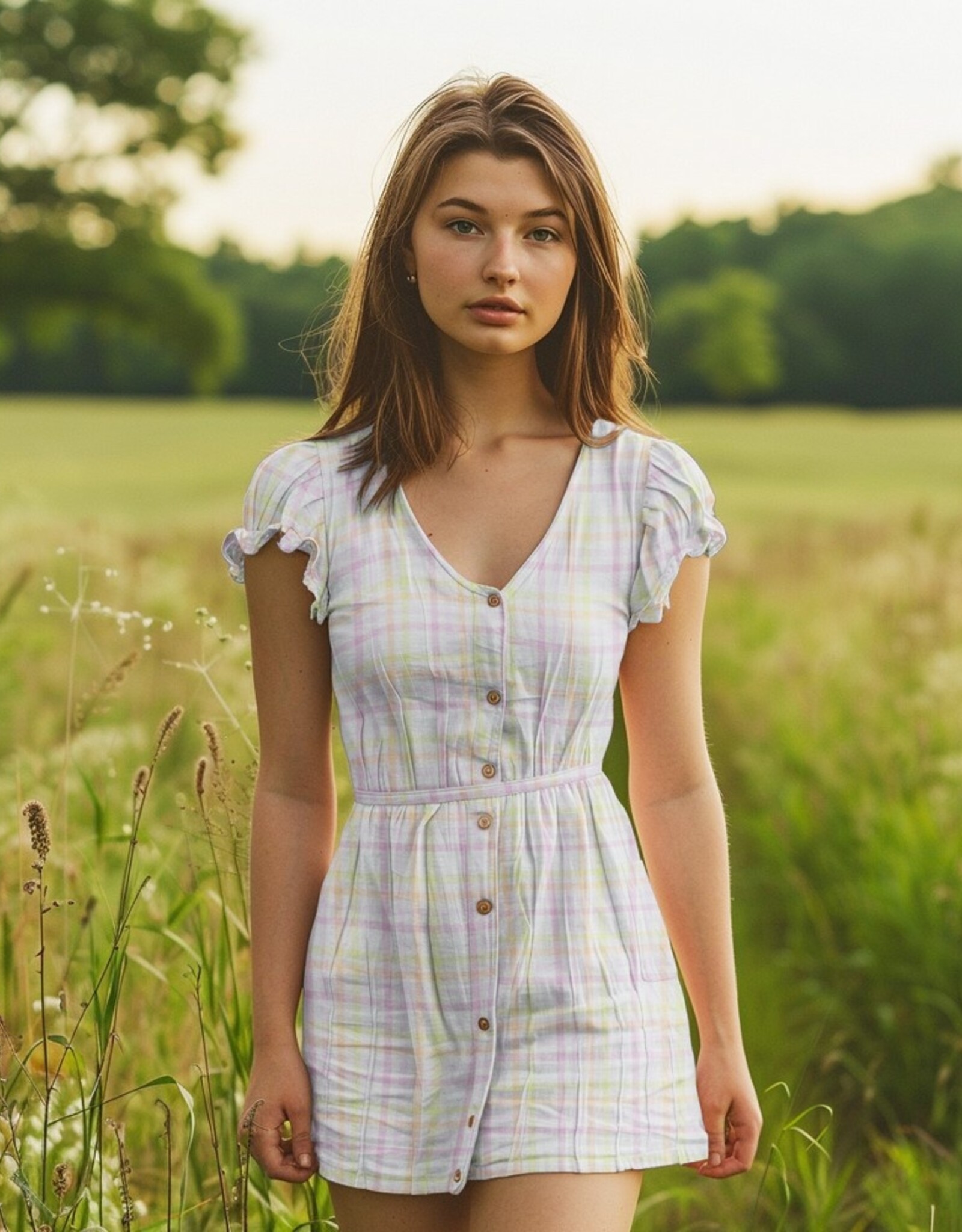 Seersucker katoen check multicolor