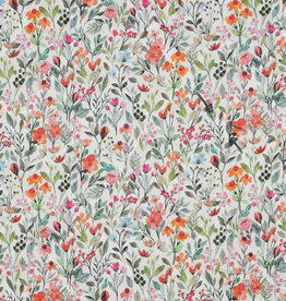 Katoen stepped digital bloemen multi