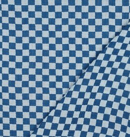 Double gauze check blauw