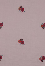 Double gauze zacht roze embroidery bloemen