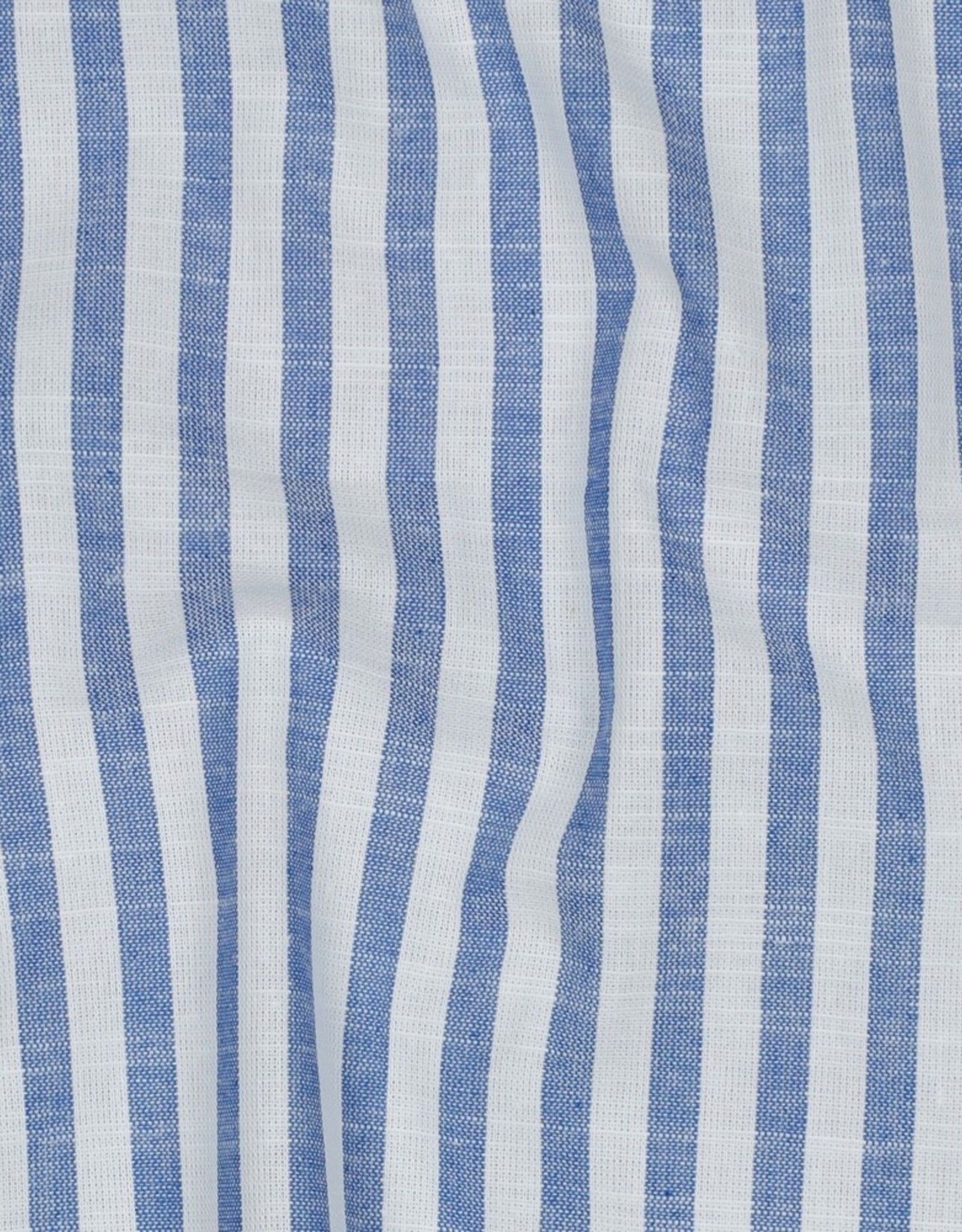 Katoen strepen jeansblauw wit