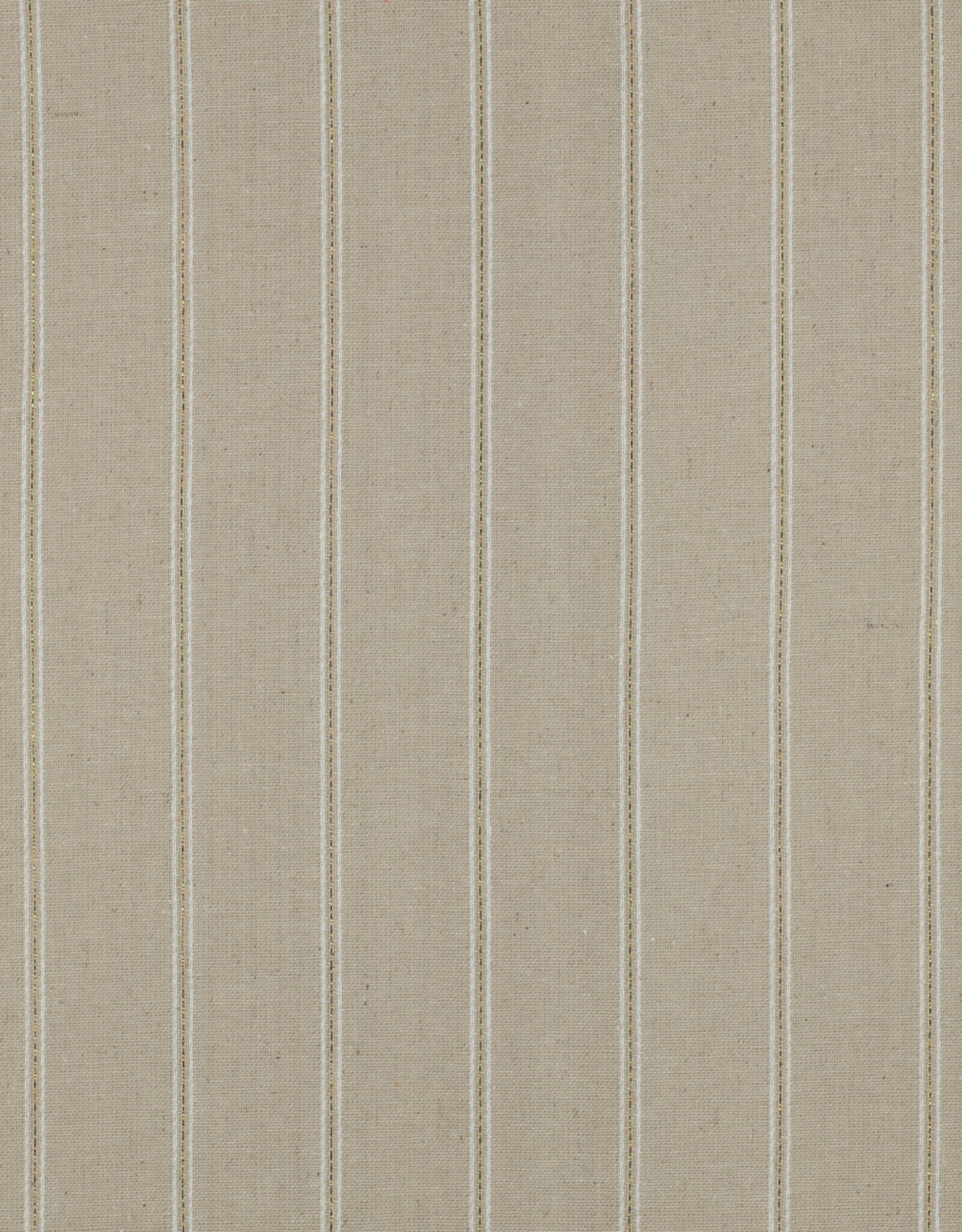 Linen viscose lurex strepen naturel