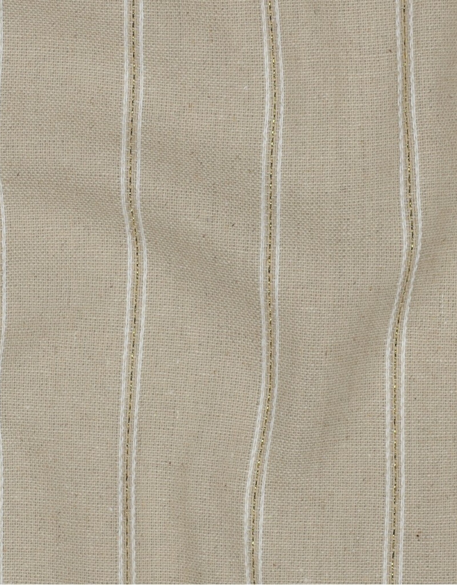 Linen viscose lurex strepen naturel