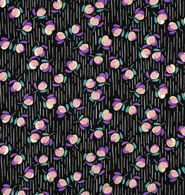 Radiance  foil flowers zwart lila