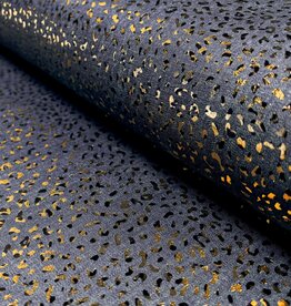Katoen denim foil leopard