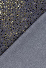 Katoen denim foil leopard Katoen denim foil leopard