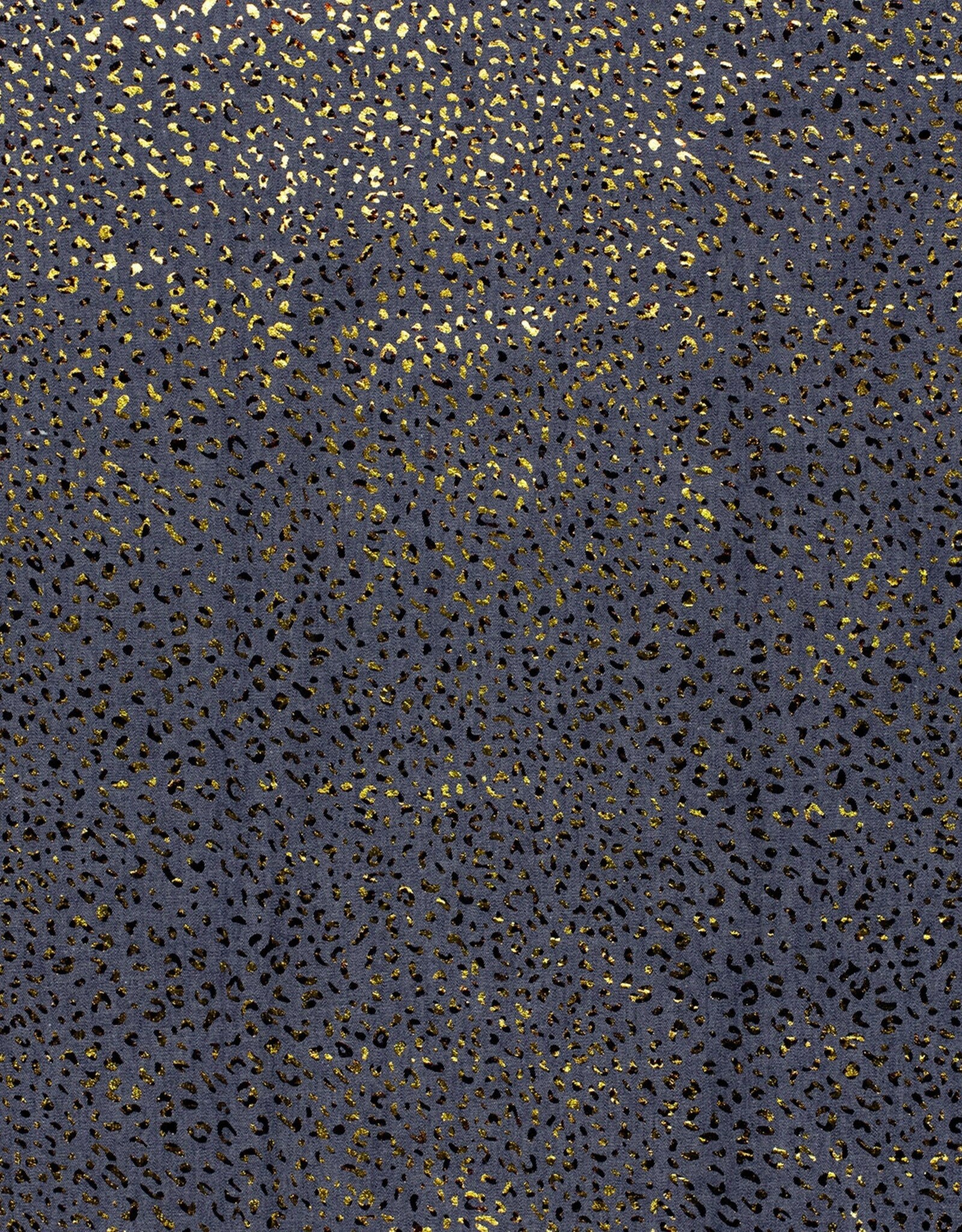 Katoen denim foil leopard