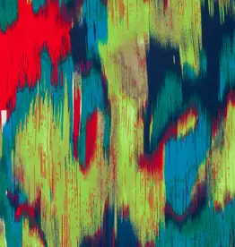 Katoen satijn abstracte vegen limoen groen