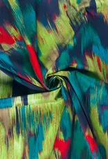 Katoen satijn abstracte vegen limoen groen Katoen satijn abstracte vegen limoen groen