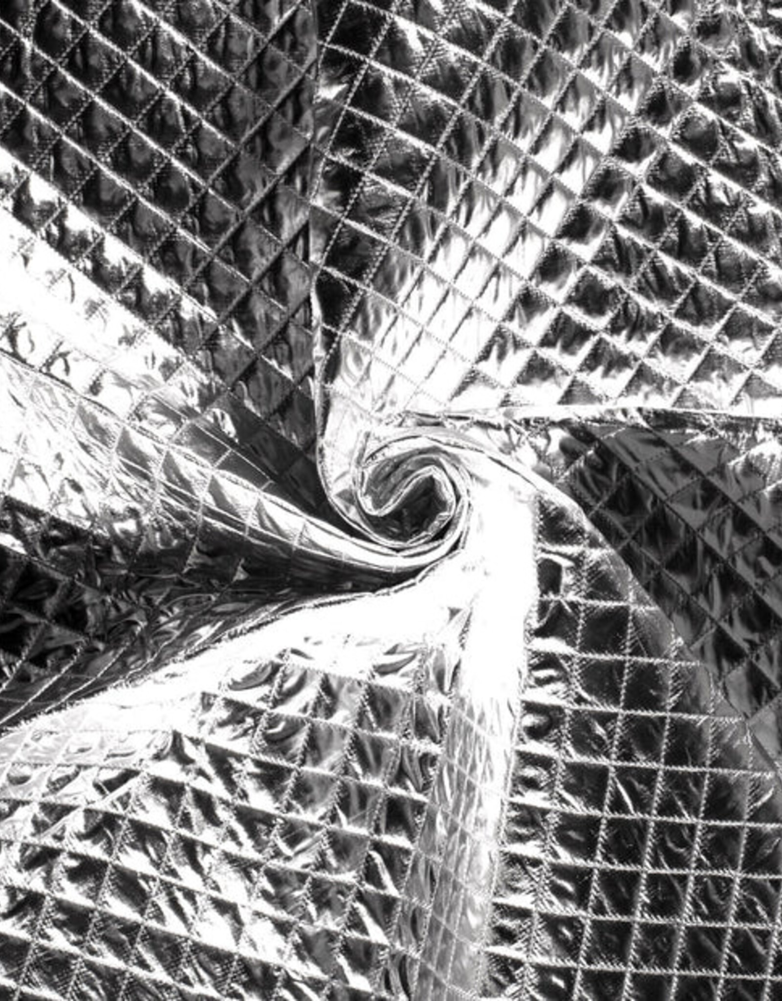 Stepped foildruk ruiten zilver