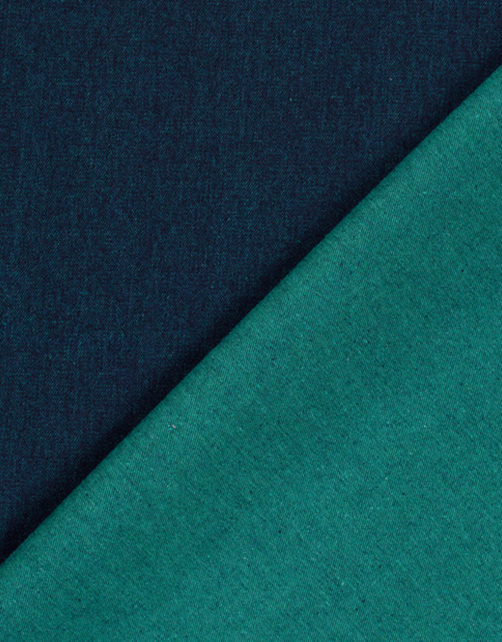 Denim dubbelzijdig  petrol