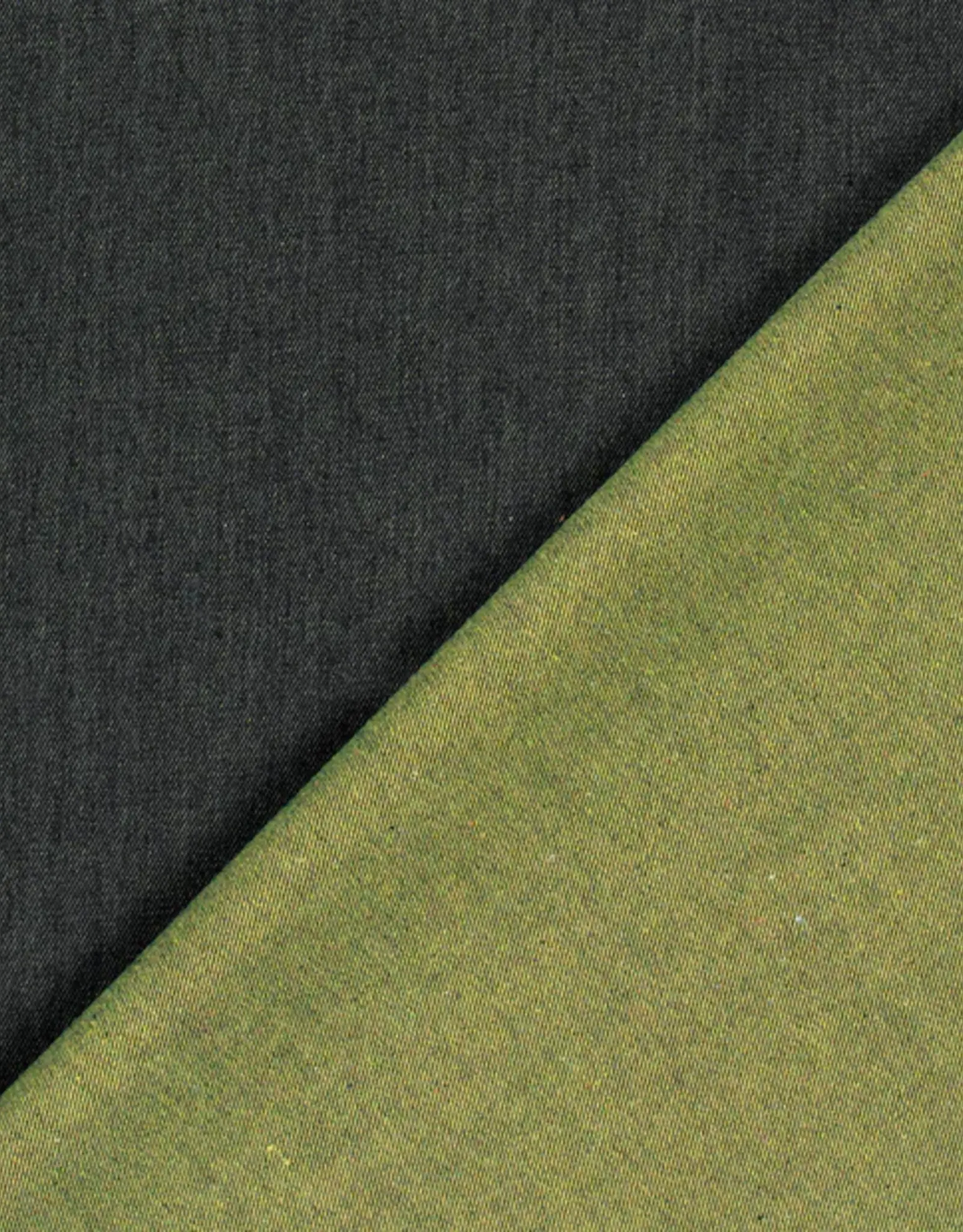 Denim dubbelzijdig  limoen groen
