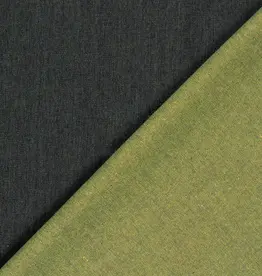 Denim dubbelzijdig  limoen groen