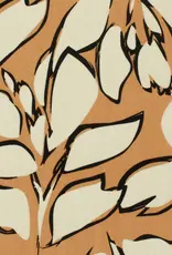 Bamboe poplin leaves beige Bamboe poplin leaves beige