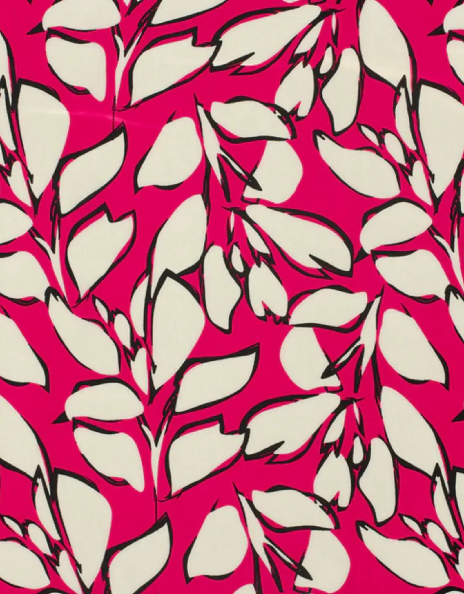 Bamboe poplin leaves fuchsia