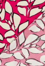 Bamboe poplin leaves fuchsia Bamboe poplin leaves fuchsia