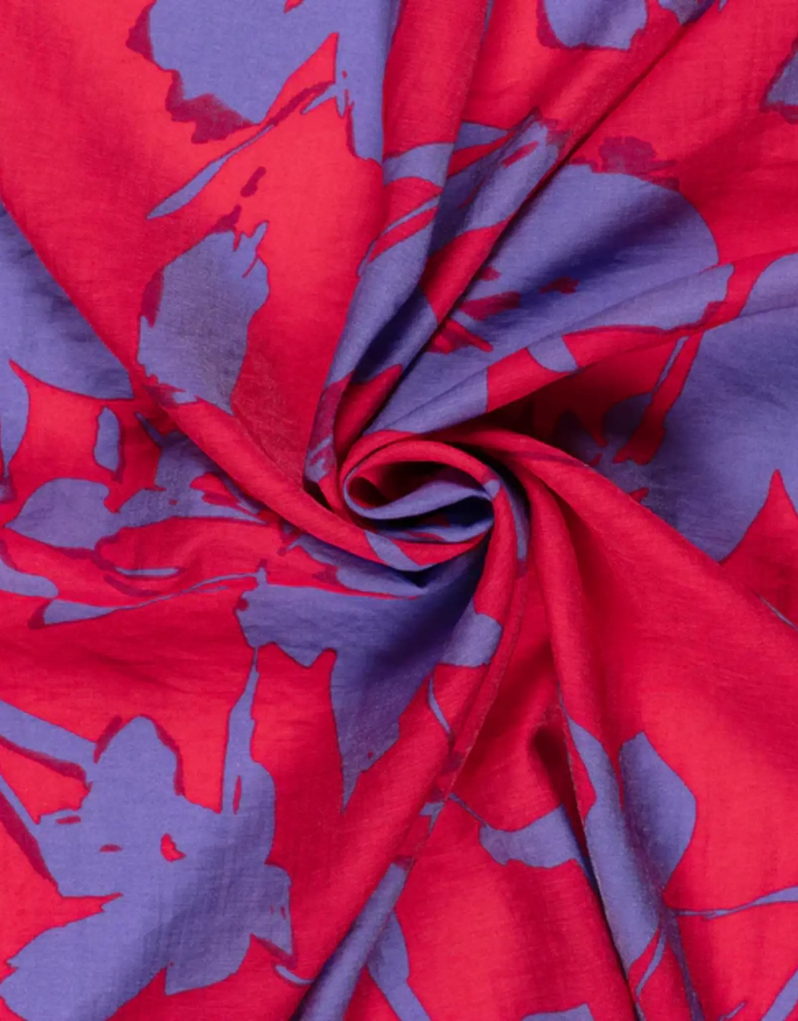 Stoffenschuur selectie Viscose twill  abstract two tone bloemen fuchsia lila