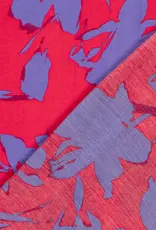 Stoffenschuur selectie Viscose twill  abstract two tone bloemen fuchsia lila