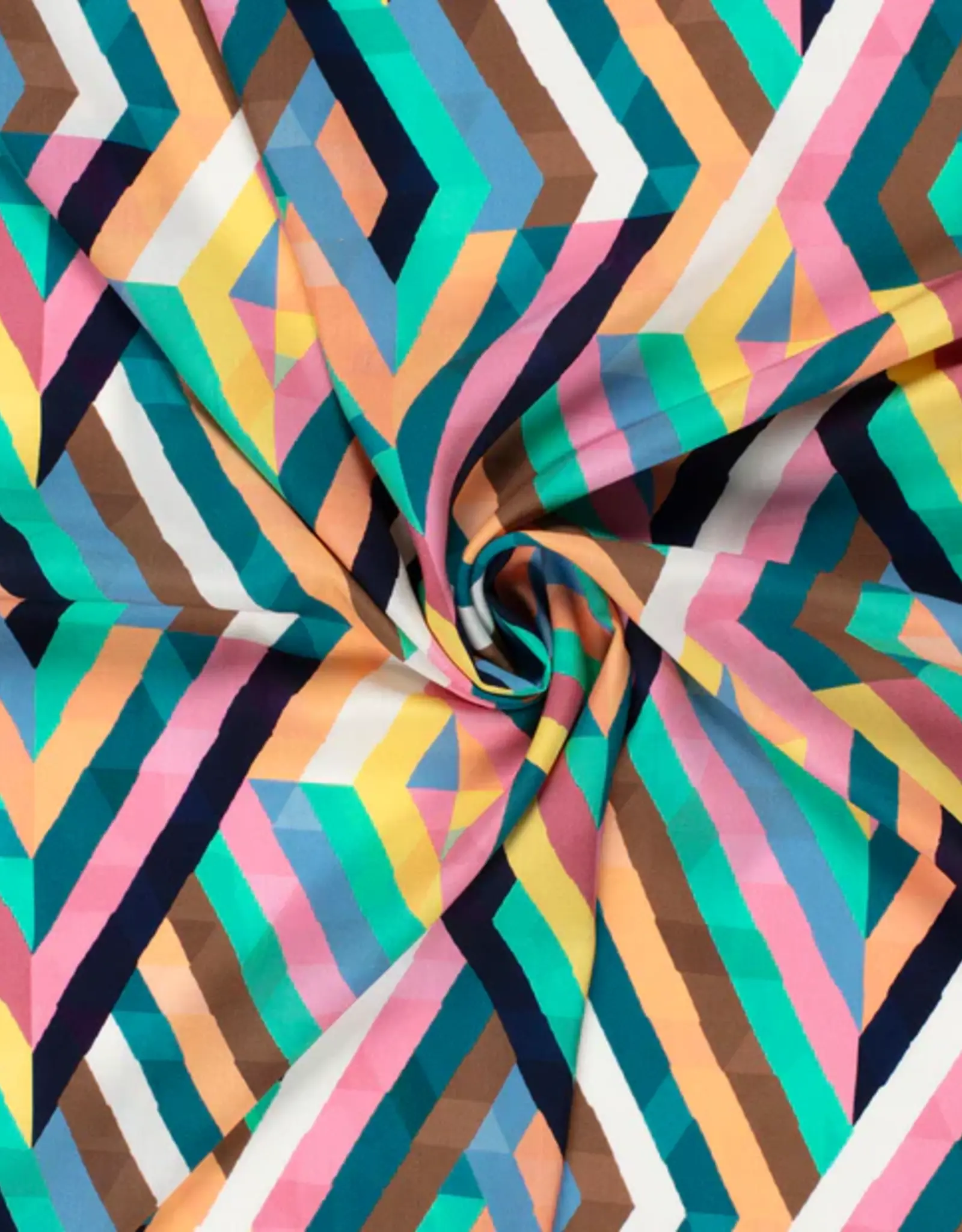 Viscose poplin kleurrijke ruiten