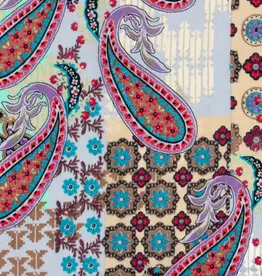 Satijn velvet paisley lila