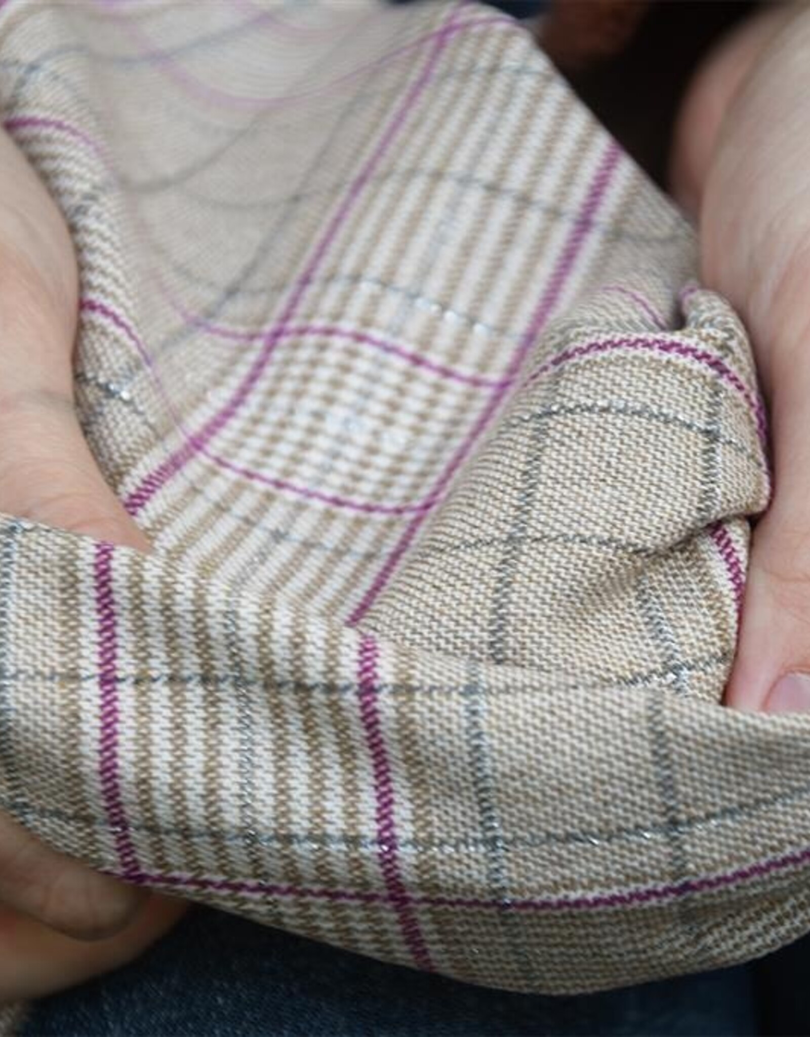 Viscose jacquard lollipop tartan lurex