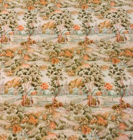 Katoen poplin Japanse tuin mint Katoen poplin Japanse tuin mint