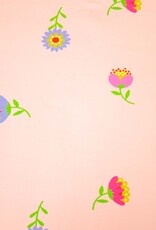 French terry fleur zacht roze
