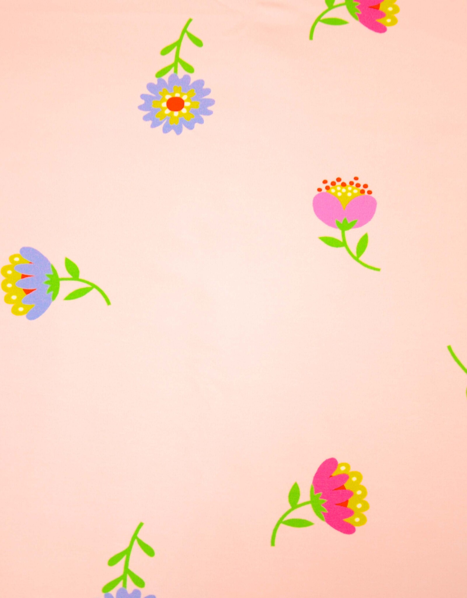French terry fleur zacht roze